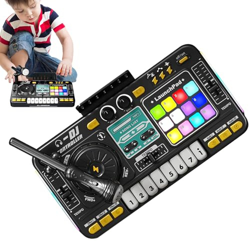 Giocattolo Di Pianoforte Mixer Musica: Console DJ Elettrico Da 14 Pollici Strumento Tastiera Ricaricabile USB, Suono Ritmo Luce LED Interattiva, Gioco Di Apprendimento Educaci