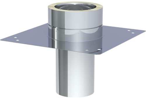 Jeremias DW-ECO 2.0 Grundplatte 400mm Schornstein Erhöhung Edelstahl bis 1 5m für Öl Gas Festbrennstoffe CE-zertifiziert doppelwandig