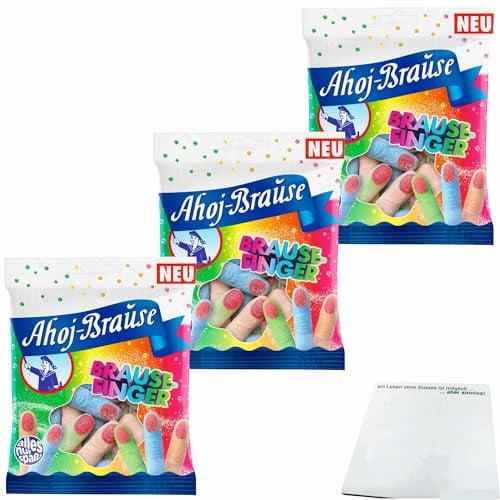 usy Bundle für Ahoj-Brause Brause Finger 3er Pack (3x150g Packung) + usy Block
