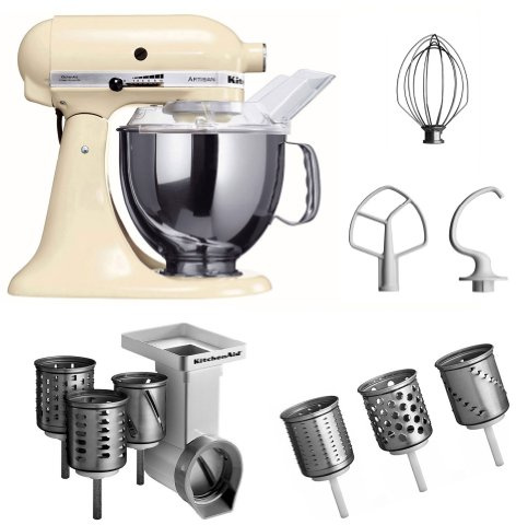 Kitchenaid, Robot da cucina Artisan, incl. Accessori, Beige (Beige)