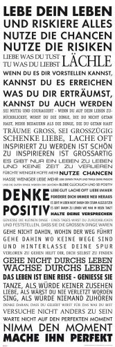 empireposter Motivational - Lebe Dein Leben Motivations Slim Poster Plakat Druck - Grösse 30,5x91,5 cm
