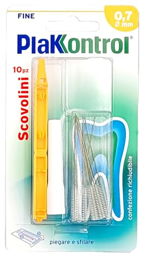 Plakkontrol® scovolini per l'igiene dentale con manico intercambiabile - 0,7 mm, conf. 10 pz, peso confezione: ℮ 14 g