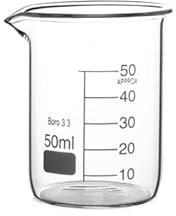 Rocwing Bécher Gradué en Borosilicate 3.3 Verre pour Laboratoire (50ml)