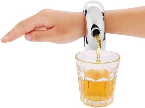 (Silver) - Comfysail 100ml Smooth Stainless Steel Portable Bracelet Hip Flask for Storing Whiskey/Alcohol