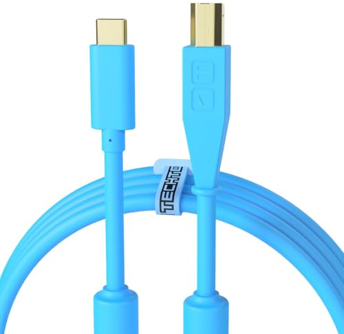 DJ TechTools DJTT USB-C Chroma Cable Blue 1,5m, gerader Stecker - Câble pour DJ