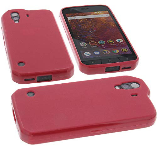 foto-kontor Hülle kompatibel mit CAT S61 Tasche Gummi TPU Schutz Handytasche rot