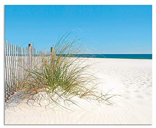 ARTland Spritzschutz Küchenrückwand aus Alu für Küche Herd Spüle 65x80 cm (BxH) mit Motiv Natur Strand Meer Nordsee Sand Dünen Gräser Maritim T5MA