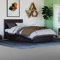 Vida Designs Lisbon Single Bed, 3Ft Ottoman Bed Frame Upholstered Faux Leather Headboard Low Foot End Bedroom Furniture, Brown (UKFR Certified)
