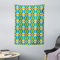 ABAKUHAUS Abstrakt Wandteppich, Floral Kurvige Karo aus Weiches Mikrofaser Stoff Waschbar ohne Verblassen Digitaldruck, 110 x 150 cm, Grün Türkis