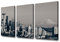 Leinwandbild, Motiv City Seattle Skyline, Wandbilder für Wohnzimmer, modernes Washington Stadtbild, gespannt und gerahmt, fertig zum Aufhängen, 61 x 30,5 x 30,5 cm, 3 Stück