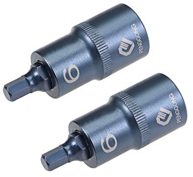 sourcing map 1/2 Drive x H6 (6mm) Hex Bit Socket, S2 Steel Bits, CR-V Sockets Metric 2 Length (for Hand Use Only) Blue 2pcs