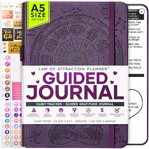 Guided Journal - A 90 Day Journey Creating Your Dream Life – Persönliches Dankbarkeits-Tagebuch, Wochenerfolgsplaner, Visionboard & Organizer + Planer-Aufkleber, undatiert