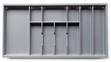 Handle & Home Grey Textured Plastic Cutlery Tray for 900mm Blum Tandembox Drawer | 422mm L x 814mm W | Kitchen Organisation | Storage
