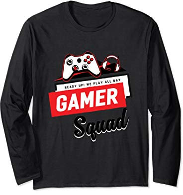 Videospiel-Controller-Headset Gaming Gaming Gamer Squad Langarmshirt