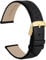 WOCCI 20mm Elegantes Uhrenarmband für Damen mit Goldener Schnalle (Schwarz)