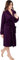 NY Threads vestaglia da donna con collo a scialle, morbida e soffice, abbigliamento per la notte e per il relax, Grande, Prugna