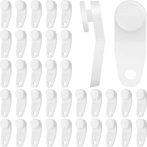 Patelai 100 Pieces Traverse Curtain Rod Slides Replacement, White Plastic