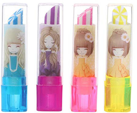 PULABO Rouge à lèvres en forme de gomme couleur bonbon fille de fleur gomme Kawaii Portable et utile durable