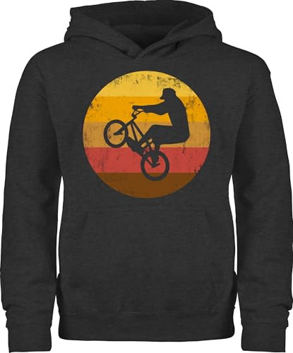 Kinder Hoodie Jungen Mädchen - Sport Kleidung - Radsport Geschenk BMX Fahrer Geschenk Radfahrer I - 104 (3/4 Jahre) - Anthrazit meliert - geschenke für fahrradliebhaber hoody 25. geburtstag rad
