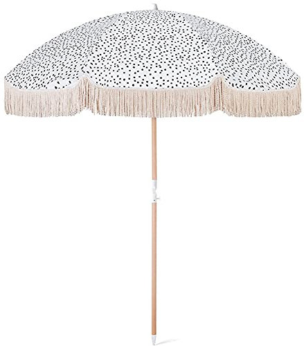 NWB Terrassenschirm Holz Sonnenschirm Marktschirm Gartenschirm Sonnenschutz UV,rund, für Garten,Deck,Schwimmbad,Sandstrand