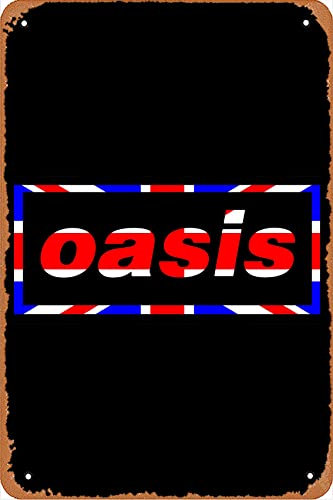 Oasis Band Poster (11) Neuheit Metallschild Retro Wanddekoration für Zuhause, Tor, Garten, Bars, Restaurants, Cafés, Büros, Kneipen, Clubs, Schild, Geschenk, 30,5 x 20,3 cm