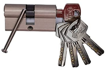 DS-Lux Pro Profilzylinder Schließzylinder aus Messing, mit 5 Messing-Schlüsseln, Profil-Doppelzylinder, Zylinderschloss, Türschloss Ersatzzubehör, Türschloss Sicherheitssch, Größen Name: 30/30