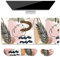 Auhoahsil Ensemble de tapis de souris pour clavier, grand tapis de bureau XXL + repose-poignet pour clavier + coussin de souris ergonomique en mousse à mémoire de forme, 90,2 x 40 cm, pour bureau et