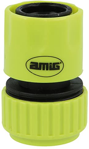 Amig - Raccordo Rapido per Tubo Flessibile | 3/4 | Con Sistema di Ancoraggio Rapido a Scatto | Connessione Veloce e Facile per Tubi Flessibili da Giardino | Plastica ABS | Verde Pistacchio