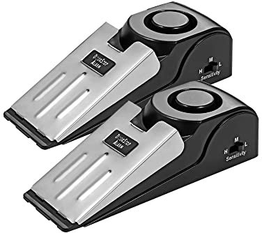 ThreeH Türstopper Alarm 2 Pack 120dB laut tragbare Keil Eingang Alarm Sicherheit Tools für Haus Sicherheit Haus Wohnung Hotel Reisen