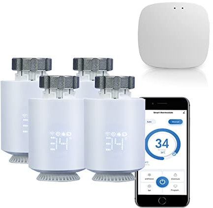 Qiumi Smart Zigbee Thermostat Radiator Valve,eTRV,Mobile Contrl By Smart Life App,Work with alexa googlehome