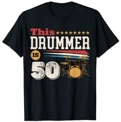 Retro 50 Jahre Geburtstag Drummer Vintage Drums 50th B-Day T-Shirt