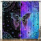HOSIMA Magische lila Schmetterlings-Vorhänge für Schlafzimmer, Mandala, Sternenhimmel, Galaxie, Ästhetik, Teenager, Mädchen, trendige Stuff-Raumdekoration, blaue und schwarze Sternenlicht-Vorhänge für