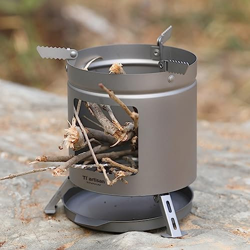 Poêle à bois en titane pour camping, pique-nique, randonnée