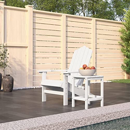 Camerina Adirondack-Gartenstuhl mit Tisch HDPE Weiß Loungesessel Outdoor Balcony Furniture Gartenliege Wetterfest Outdoor Garten Stuhl