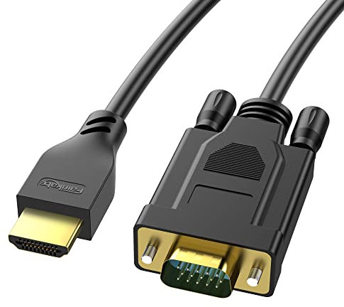 Câble HDMI Vers VGA 1,8 m, Adaptateur 1080P 60Hz Unidirectionnel Pour Ordinateur Portable, PC, Projecteur, TV
