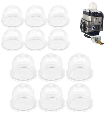 CATELL 12Pcs Pompetta Benzina Decespugliatore 19mm e 22mm Primer Bulb Pump Bianco Trasparente Carburatore Primer Pompa Bulbi per Tosaerba, Macchina per Siepi, Sega a Benzina