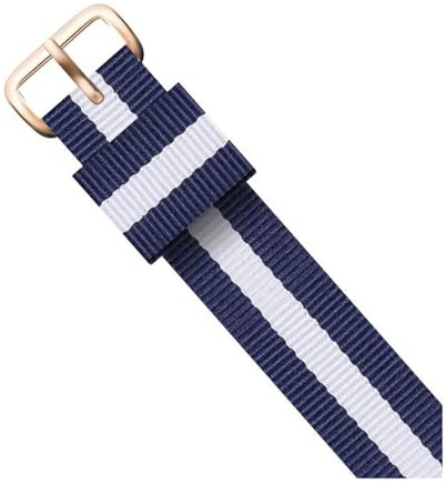 Sangle de montre de remplacement de tissu 14-22mm Sangle de montre en nylon, Couleur 38-rose Gold, 12mm