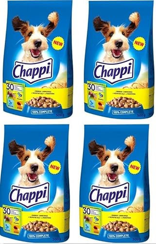 Chappi Trockenfutter mit Geflügel und Gemüse für ausgewachsene Hunde Aller Rassen, 4 x 500g (4er Pack)