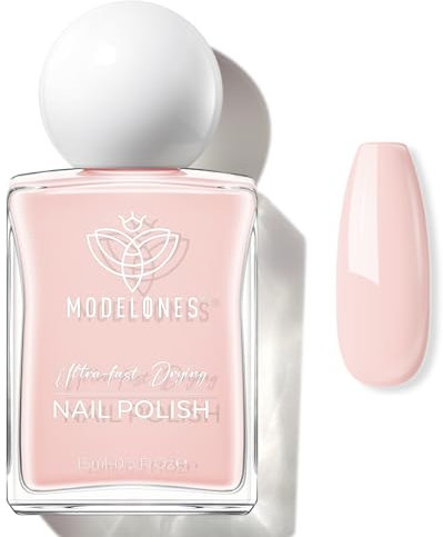 Modelones Quick Dry Nail Polish, Pink Fast Drying Nail Varnish, 15 ml Air Dry Nail Art DIY Home Salon Long Last Manicure Gift for Women 0.5 Fl Oz