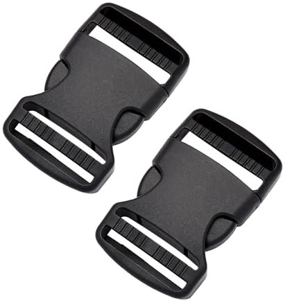 ONEWEST 2 Stück Rucksackschnalle,Steckschnalle,Kunststoff Klickverschluss für 38mm breite Gurte für die Reparatur von Rucksäcken und den Austausch von Karabinern-Schwarz