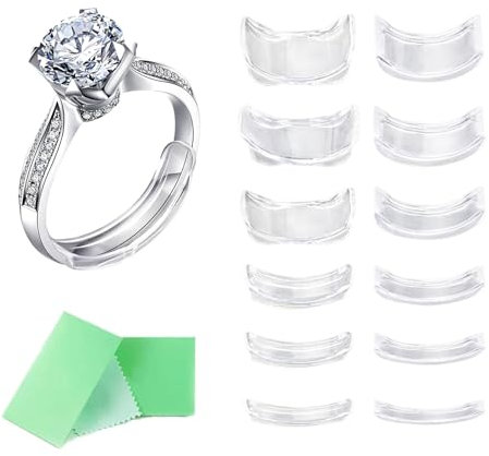 GUTERTOP 12 Stück Ringverkleinerer Unsichtbar, Ringeinlage zum Verkleinern, Ring Verkleinerung für Jede Ringgröße Unsichtbarer Ringschutz für Männer Und Frauen