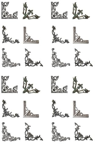 PEILINZE Eckaufkleber, 24 Blatt/Packung, Barock-Serie, Eckaufkleber, Papieraufkleber, Scrapbooking-Aufkleber, Etiketten für Scrapbooking