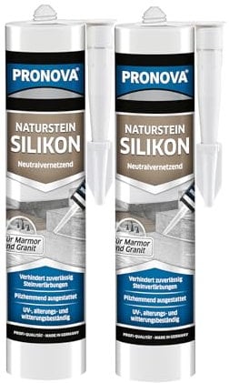 Naturstein Silikon (Pentanonoxim) für Granit Marmor und Naturstein UV-, alterungs- und Witterungsbeständig Schimmelresistent 300ml (2, Silbergrau)