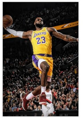 FSGHE Poster Super Basketball Star Sports LeBron James auf Leinwand, Schlafzimmer, Dekoration, Sportlandschaft, Büro, Raumdekoration, Geschenk, ungerahmt, 30 x 45 cm