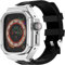 AXPTI Correa de silicona de acero inoxidable para Apple Watch Ultra 8 de 49 mm, marco de metal integrado, accesorios de repuesto con herramienta, For 49mm, Ágata