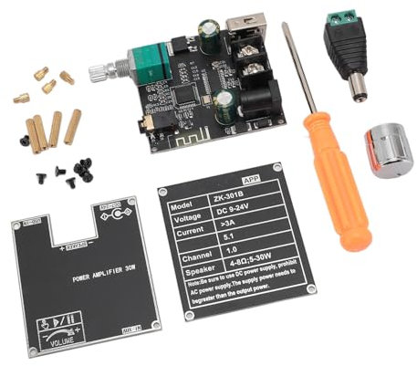 ZK-301B Mono Bluetooth 5.1 Amplifier Board 30W Power Amplifier Module TPA3110D2 Chip DC 9-24V 3A True Wireless Stereo Function Support APP