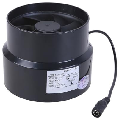 Leiser Bilge-Inline-Gebläse, 97 mm, Belüftung für Boote, Wohnmobile, Haltbarkeit, ABS-Konstruktion, 12 V