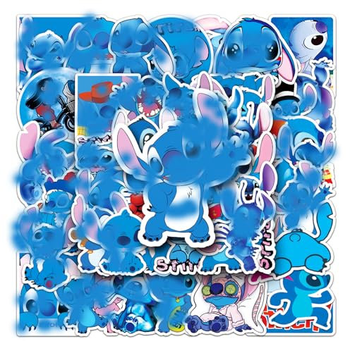 Aufkleber, 50 Stück Stiitch Sticker Set Wasserdicht Vinyl Stickers Graffiti Style Decals für Auto Motorräder Fahrrad Skateboard Gepäck Laptop Aufkleber, Geeignet für Erwachsene Kinder