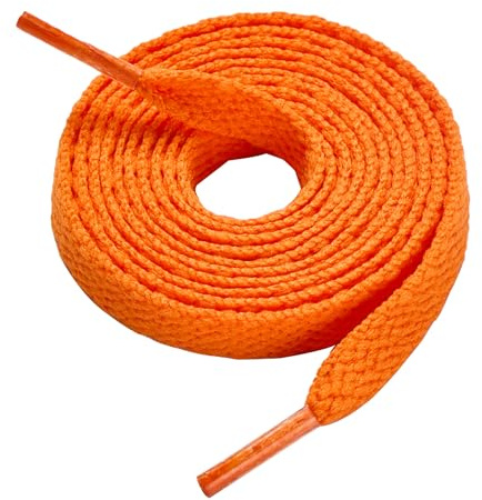 CCSOFTIME Flat Orange Shoe Laces for Trainers Converse Air Force 1,Replacement Sneaker Laces for Sport Shoes,Casual Shoe,Wide 8mm Shoelaces for Men Women Kids Adult,(1Pair-Orange-150cm)