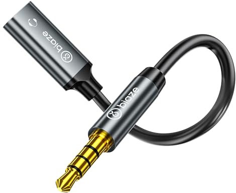 biaze Y66 Câble audio 3,5 mm mâle vers femelle de type C, adaptateur USB Type-C pour lecteurs MP3, lecteurs CD, ordinateurs portables, tablettes, smartphones, écouteurs